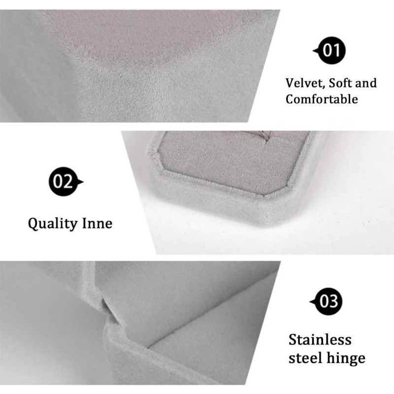 10 Pack Velvet Ring Box Earrin - Body Jewelry Display reseña y precio