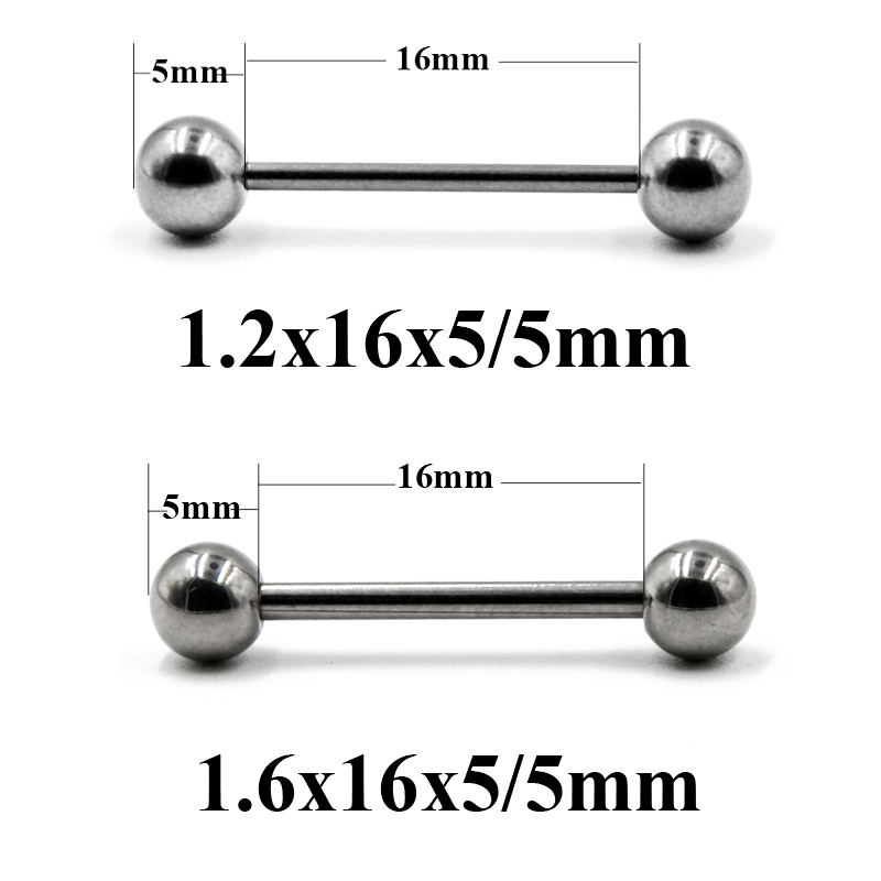 2 Pieces 14G/16G Surgical Stee - Industrial Barbell Long reseña y precio