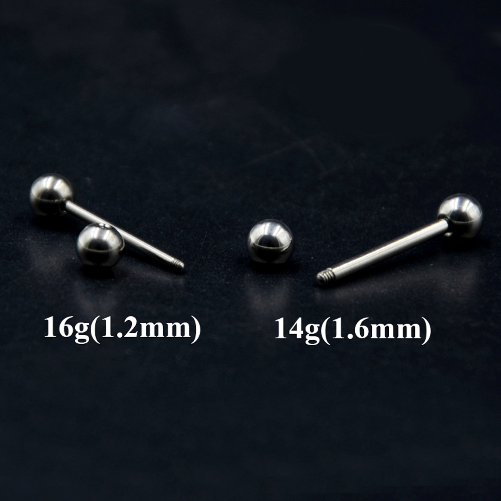 2 Pieces 14G/16G Surgical Stee - Industrial Barbell Long reseña y precio