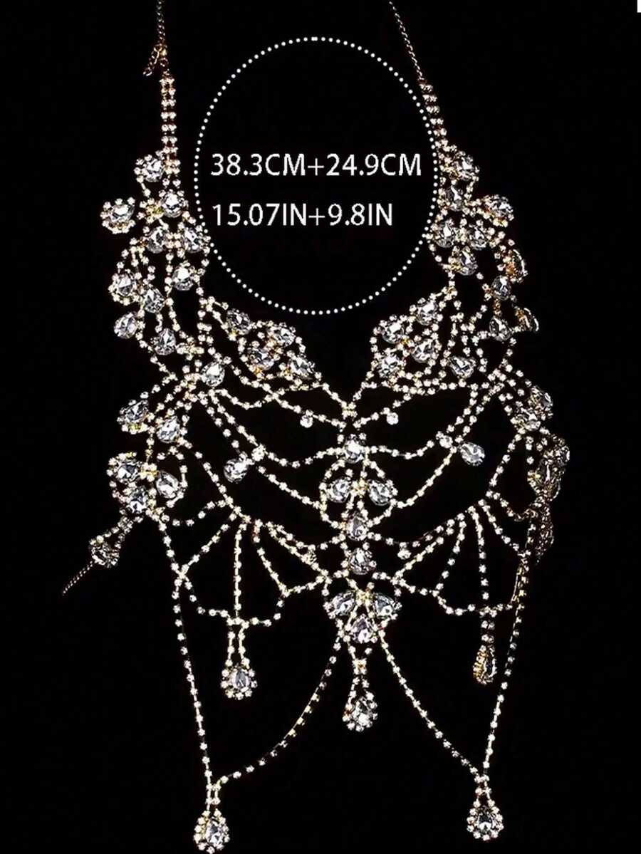 Rhinestone Body Chain Bra Neck - Body Jewelry Usa reseña y precio
