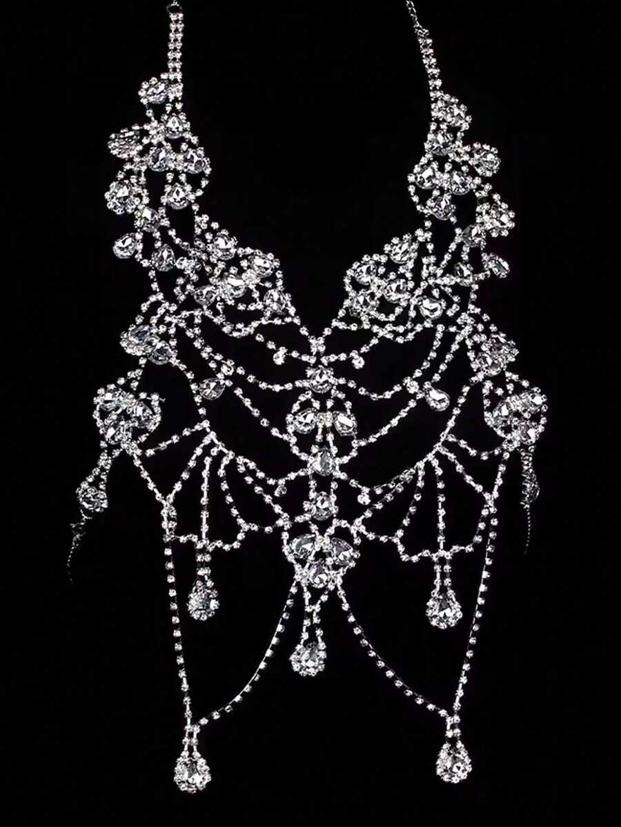 Rhinestone Body Chain Bra Neck - Body Jewelry Usa reseña y precio