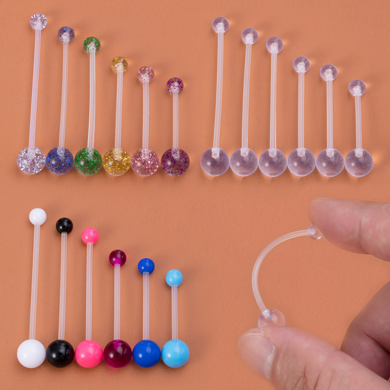 6pcs Flexible Navel Piercing A - Industrial Barbell Long reseña y precio