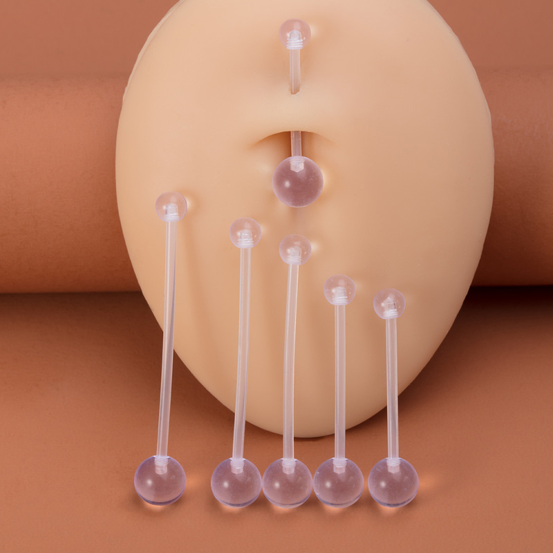 6pcs Flexible Navel Piercing A - Industrial Barbell Long reseña y precio
