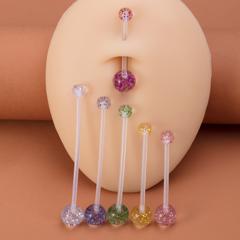 6pcs Flexible Navel Piercing A - Industrial Barbell Long reseña y precio
