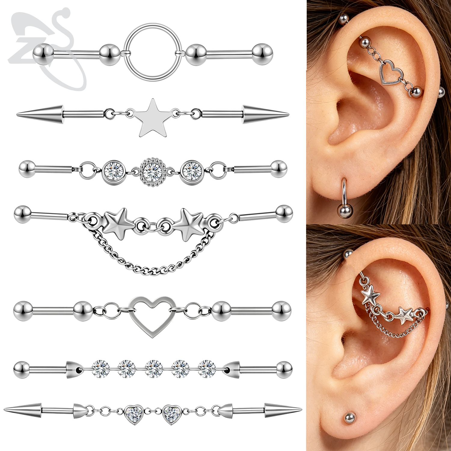 ZS 1 PC Punk Stainless Steel L - Industrial Barbell Long reseña y precio
