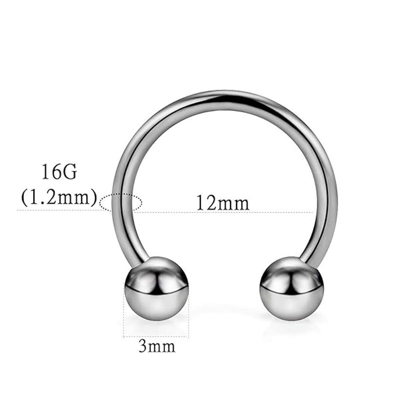 1/5Pcs Titanium Horseshoe Sept - Body Jewelry Nipple Rings reseña y precio