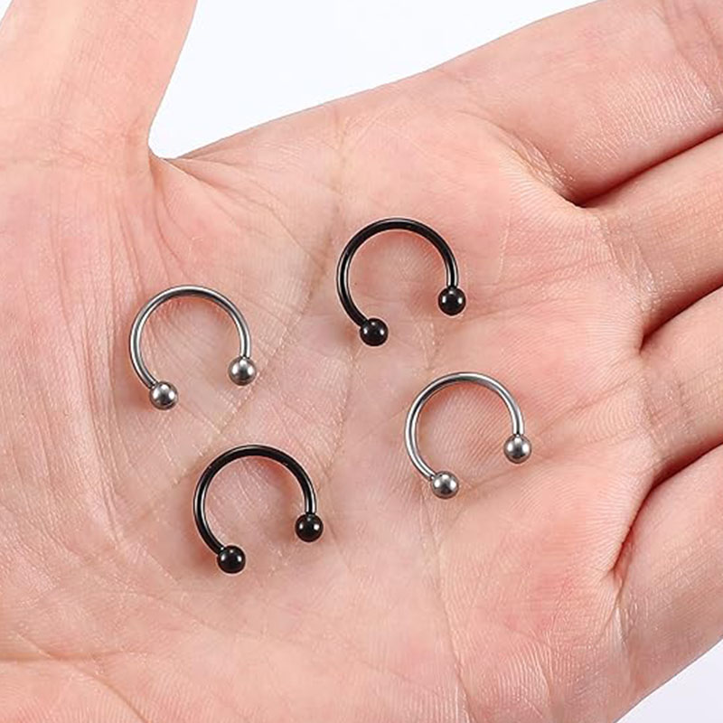 1/5Pcs Titanium Horseshoe Sept - Body Jewelry Nipple Rings reseña y precio