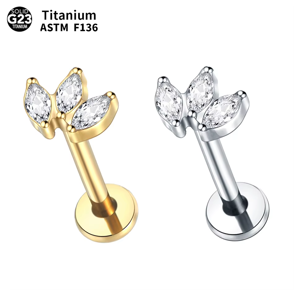 1pc Labret Piercing Titanium L - Body Jewelry Internally Threaded reseña y precio
