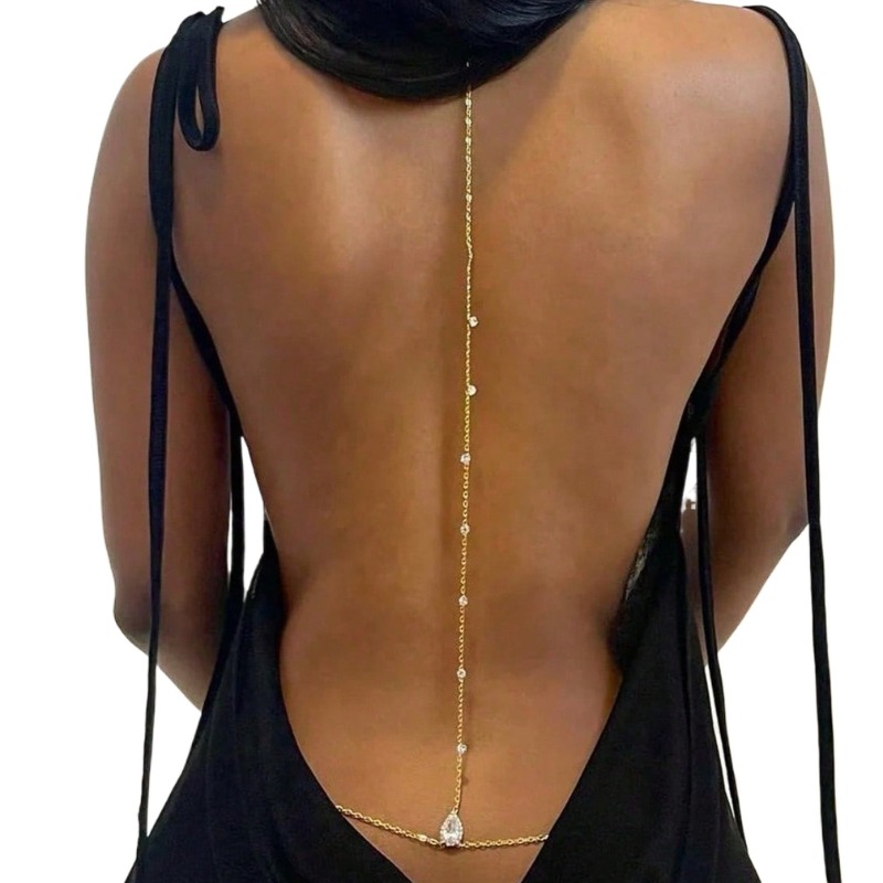 Bride Backless Rhinestone Wate - Body Jewelry Art reseña y precio