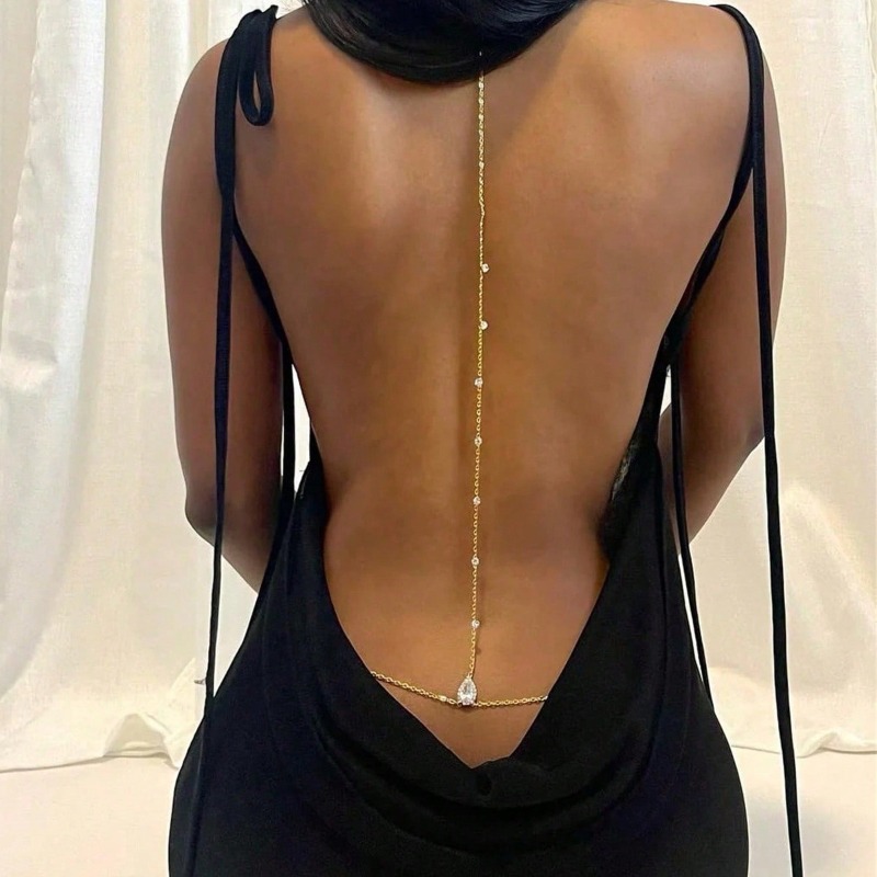 Bride Backless Rhinestone Wate - Body Jewelry Art reseña y precio