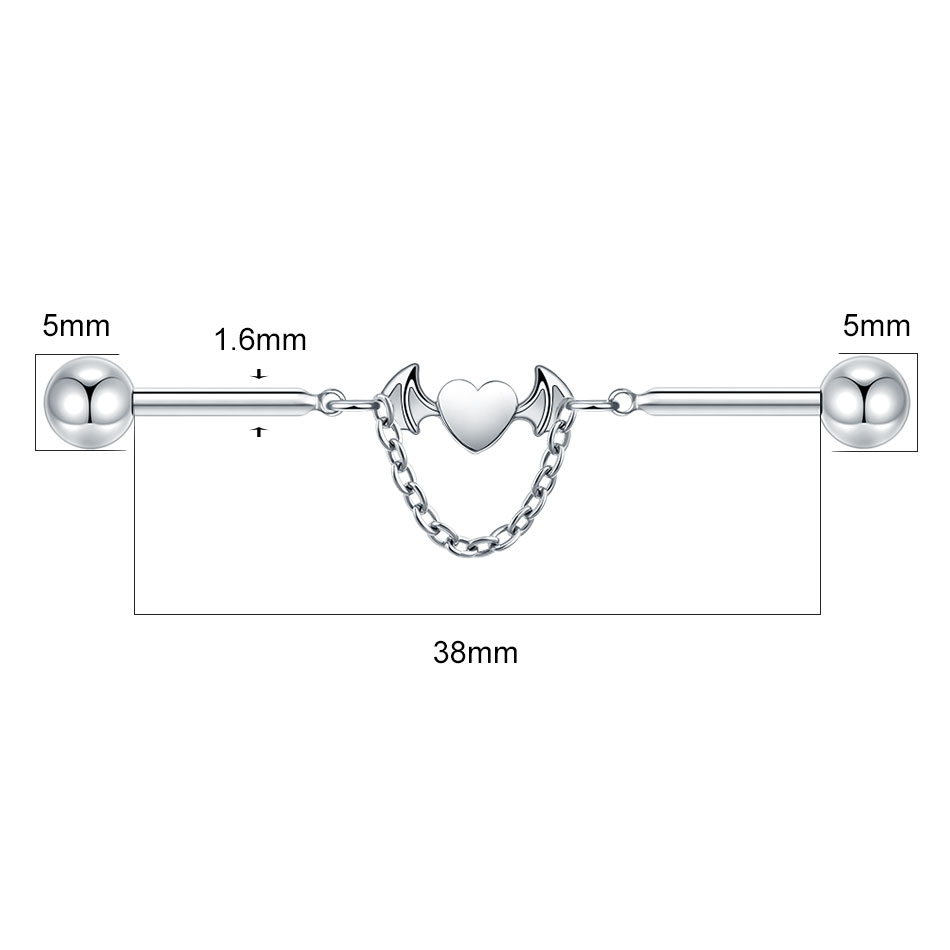 1Pc Titanium CZ Industrial Hel - Industrial Barbell Long reseña y precio