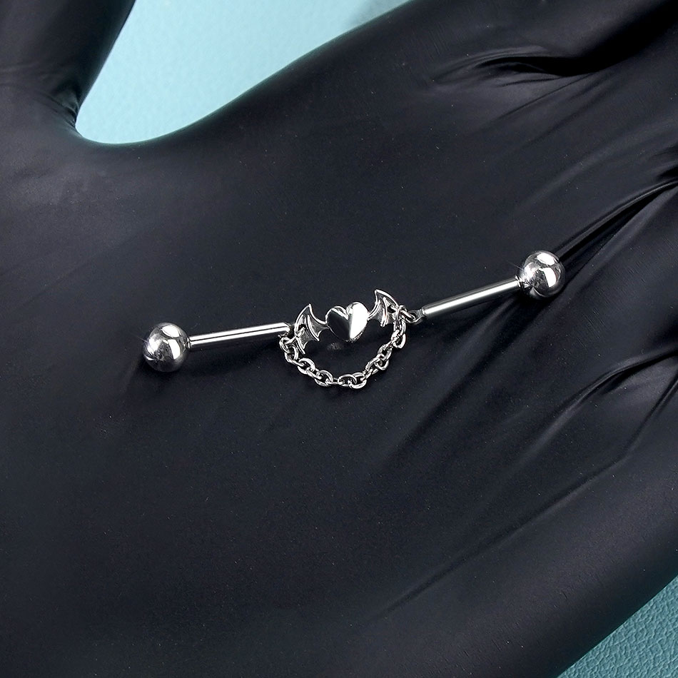 1Pc Titanium CZ Industrial Hel - Industrial Barbell Long reseña y precio