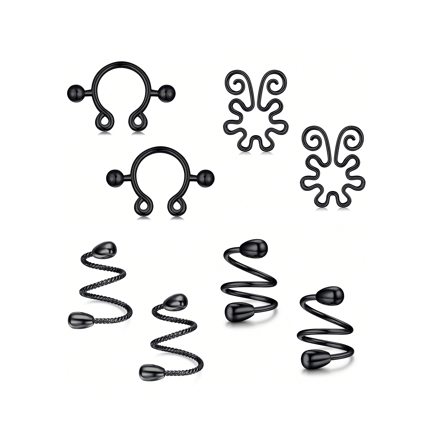 8Pcs Stainless Fake Nipple Rin - Body Jewelry Nipple Rings reseña y precio