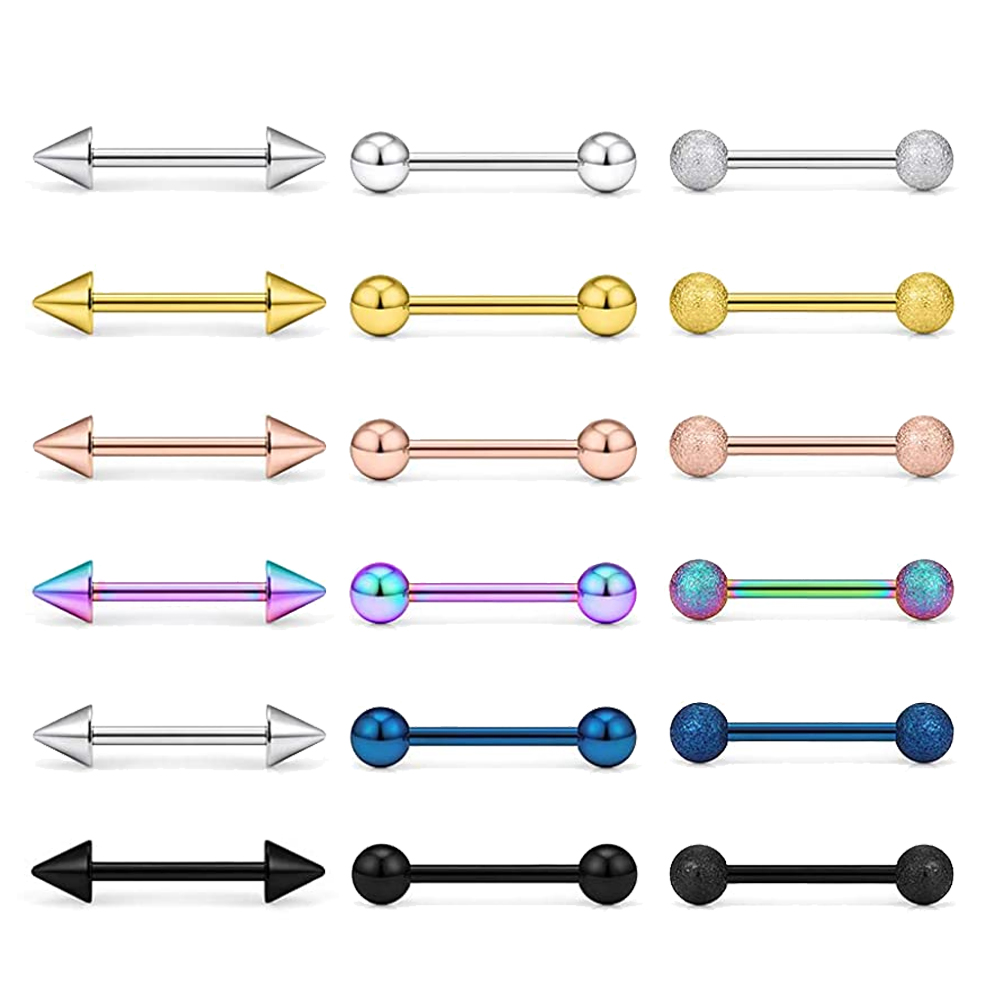 14G Tongue Rings Surgical Stee - Body Jewelry Nipple Rings reseña y precio