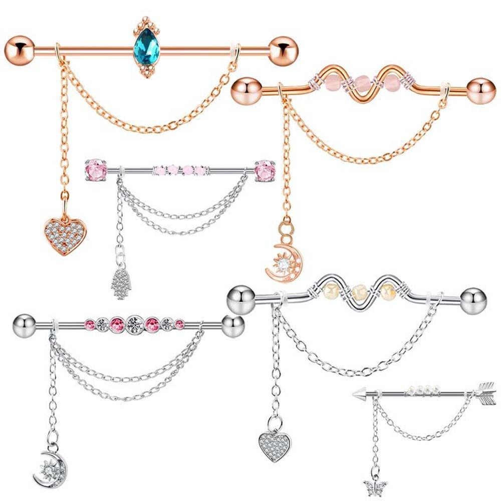 Piercing Jewelry Crystal Barbe - Industrial Barbell Long reseña y precio