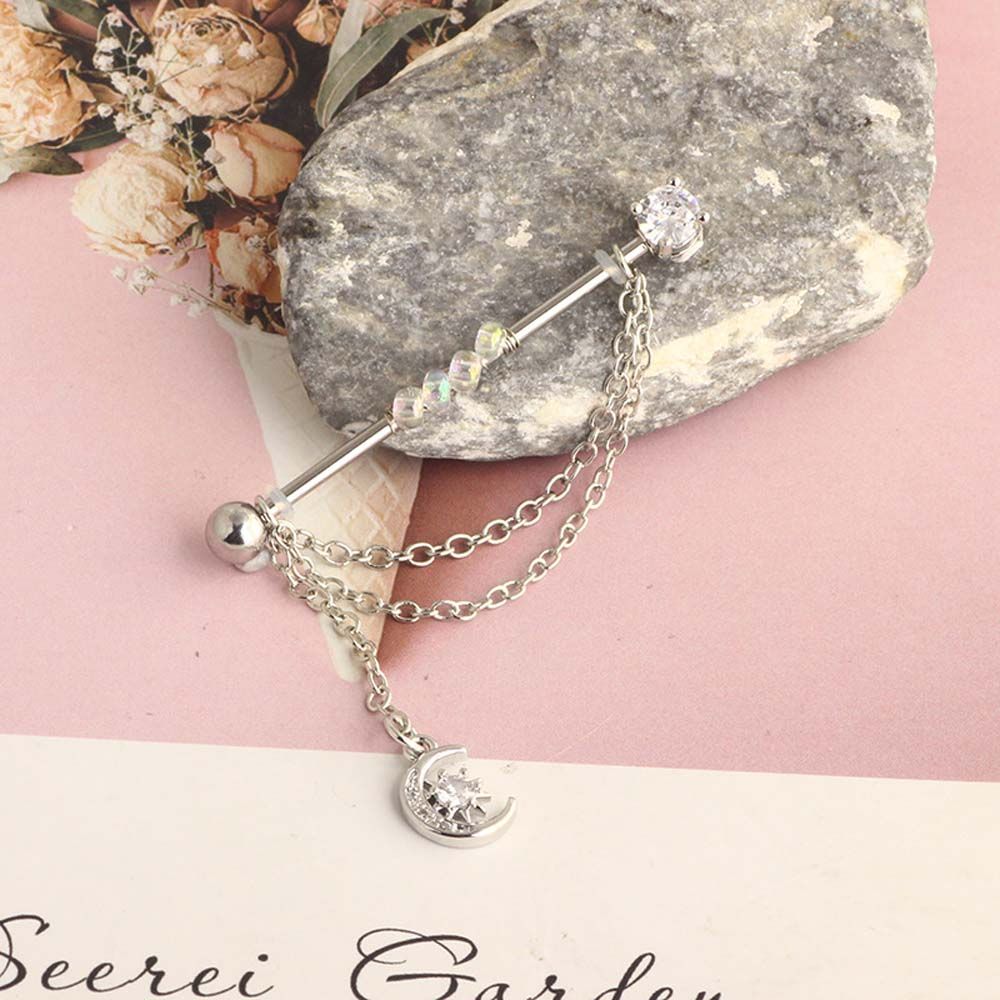 Piercing Jewelry Crystal Barbe - Industrial Barbell Long reseña y precio