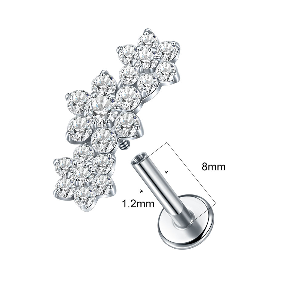 1/5PCS Titanium Labret Ear Tra - Body Jewelry Internally Threaded reseña y precio
