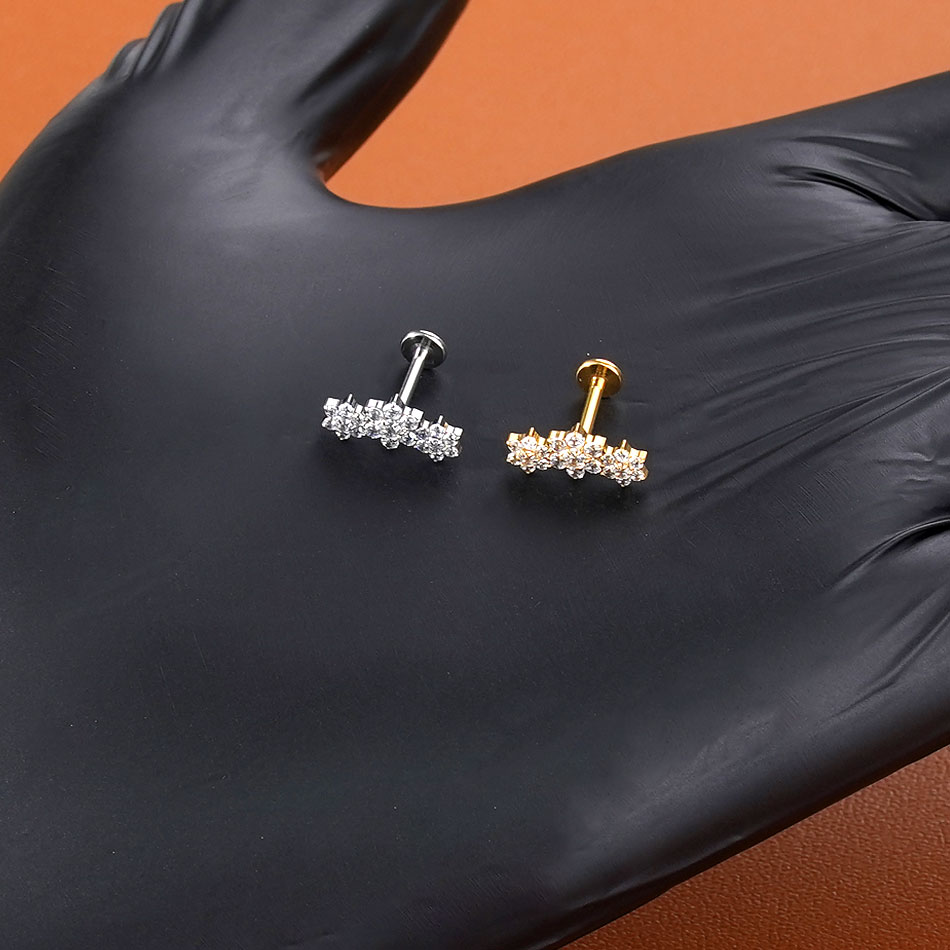 1/5PCS Titanium Labret Ear Tra - Body Jewelry Internally Threaded reseña y precio