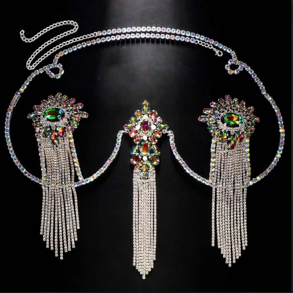 Sexy Tassel Color Crystal Ches - Body Jewelry Nipple Rings reseña y precio