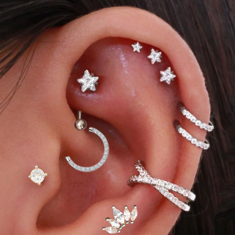 Helix Piercing Star Earrings W - Body Jewelry Trend reseña y precio